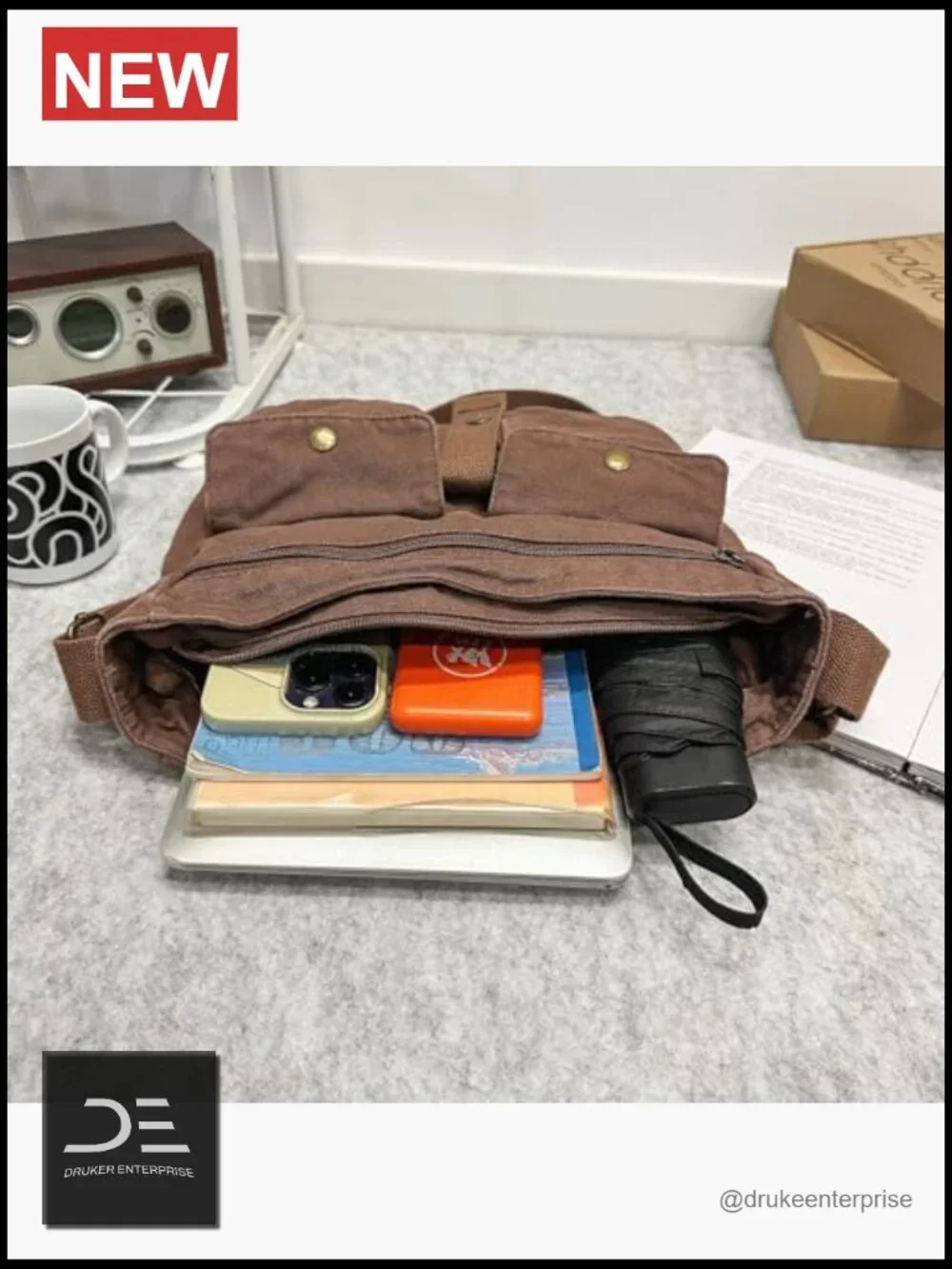 Vintage Canvas Messenger Bag Crossbody Shoulder Satchel for School Work